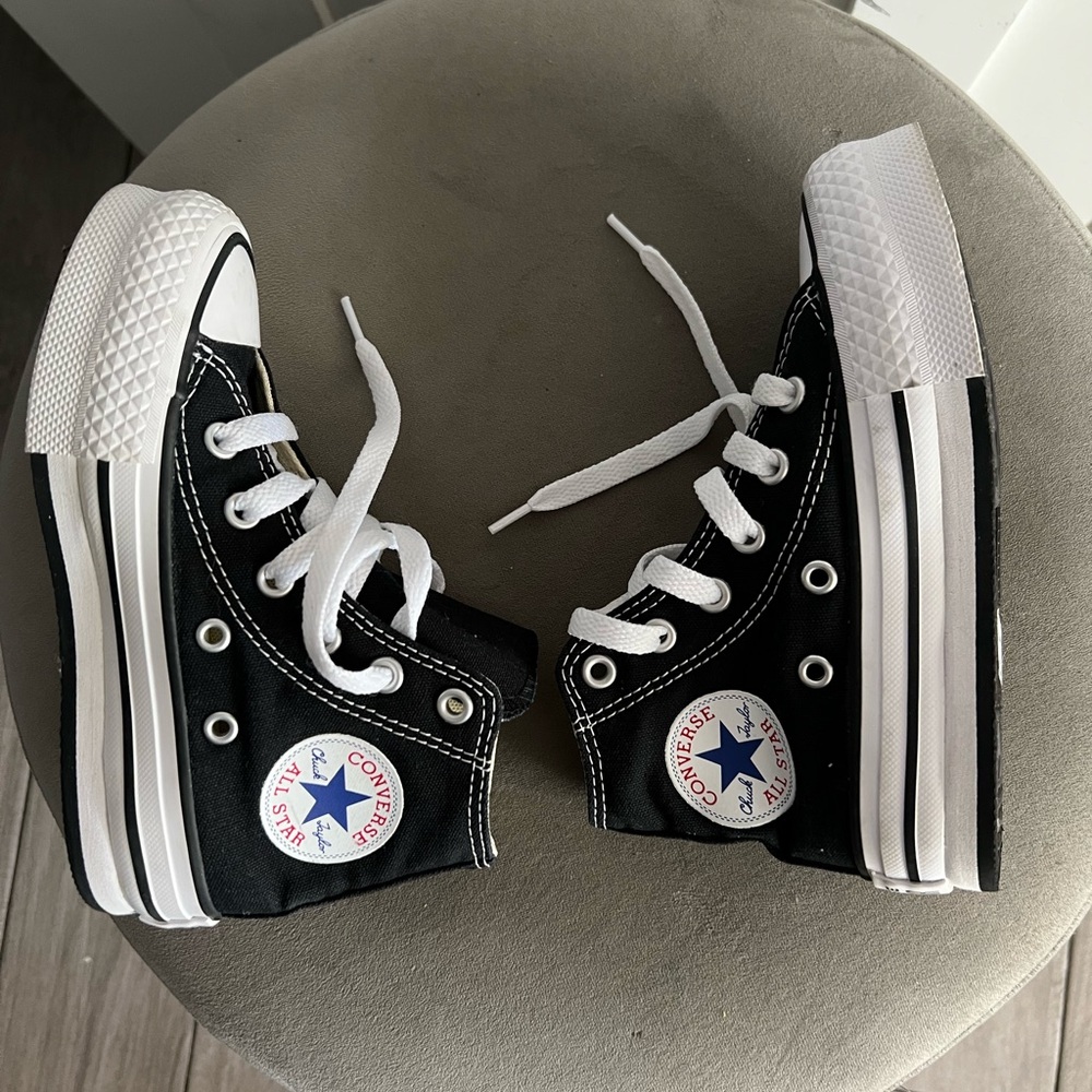 Converse kids Black and White High-Top Sneakers